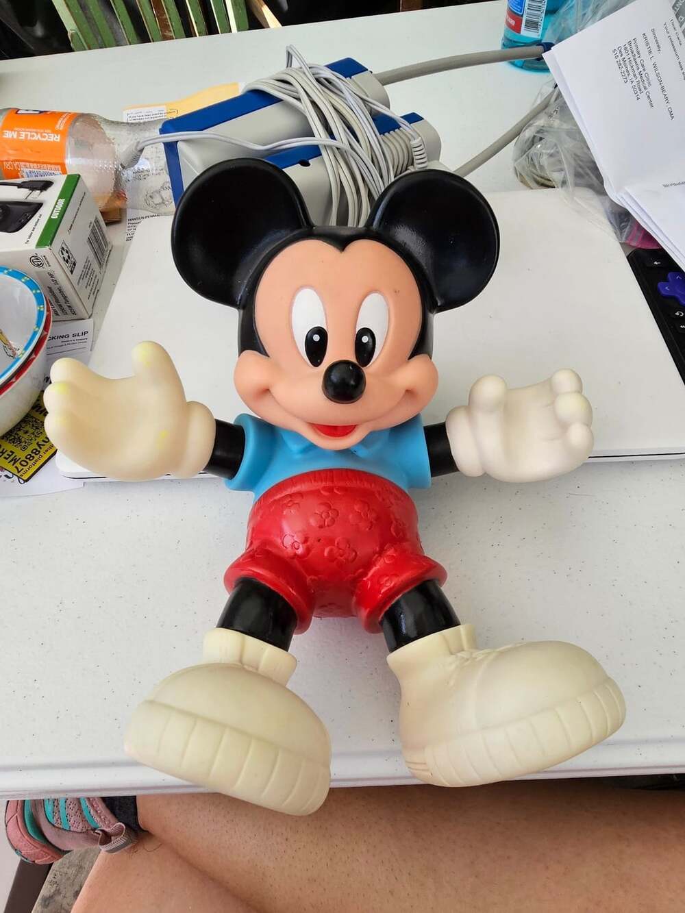 Vintage Mickey Mouse Blue Shirt Red Shorts Figure